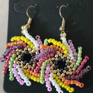Eye-Catching Pinwheel Beaded Earrings